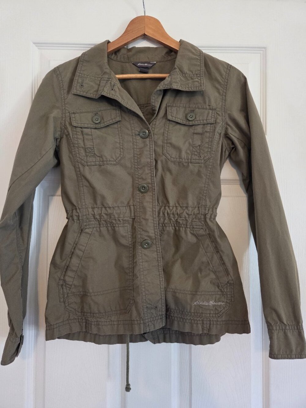 Eddie Bauer Olive Green Lightweight Utility Jacket Women's Size XS